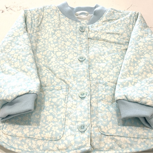 Baby Girls' Floral Printed Quilted Jacket - Cat & Jack™ Blue 2T - Picture 5 of 6